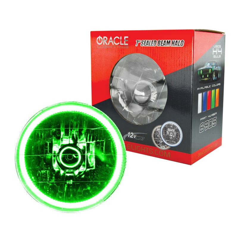 Load image into Gallery viewer, Oracle Pre-Installed Lights 7 IN. Sealed Beam - Green Halo SEE WARRANTY
