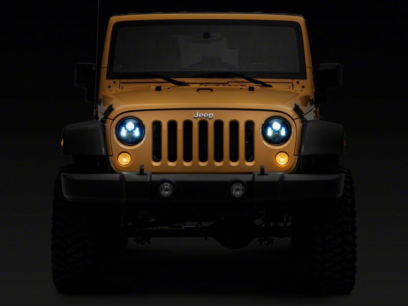 Load image into Gallery viewer, Raxiom 07-18 Jeep Wrangler JK 7-In LED Headlights- Blue Housing- Clear Lens
