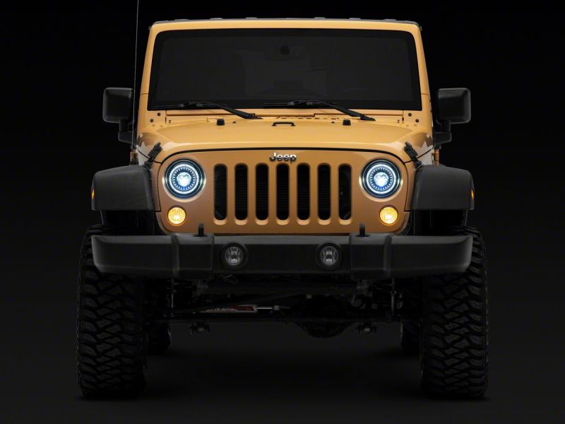 Load image into Gallery viewer, Raxiom 07-18 Jeep Wrangler JK Axial Series 7-In Dragon Eye LED Headlights- Blk Housing (Clear Lens)
