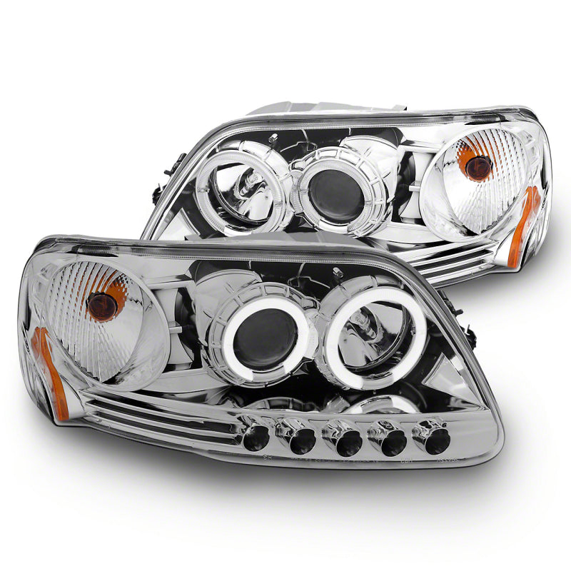 Load image into Gallery viewer, Raxiom 97-03 Ford F-150 LED Halo Projector Headlights- Chrome Housing (Clear Lens)
