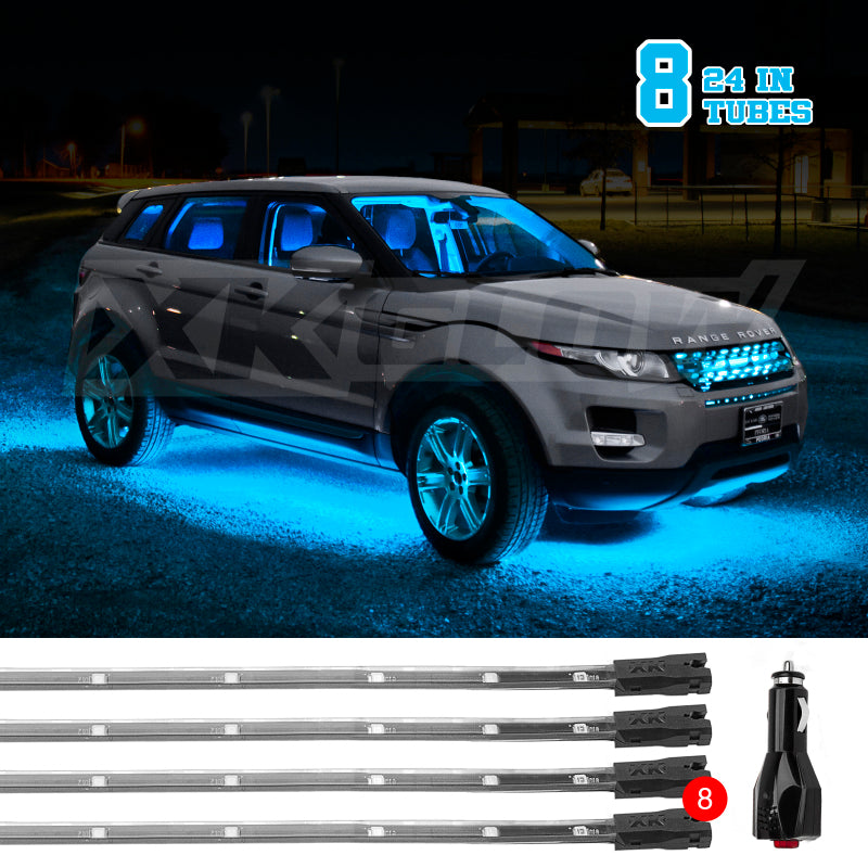 Load image into Gallery viewer, XK Glow Tube Single Color Underglow LED Accent Light Car/Truck Kit Light Blue - 8x24In
