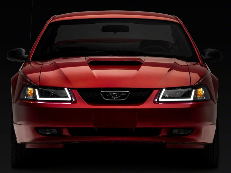 Load image into Gallery viewer, Raxiom 99-04 Ford Mustang Axial Series Headlights w/ LED Bar- Black Housing (Clear Lens)

