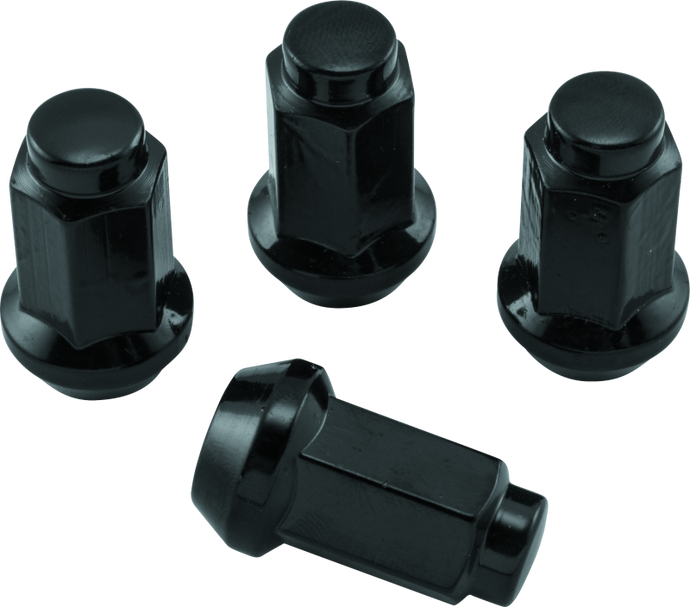 QuadBoss Lug Nuts 3/8in 24 - 14mm-Od - Black - Box of 4