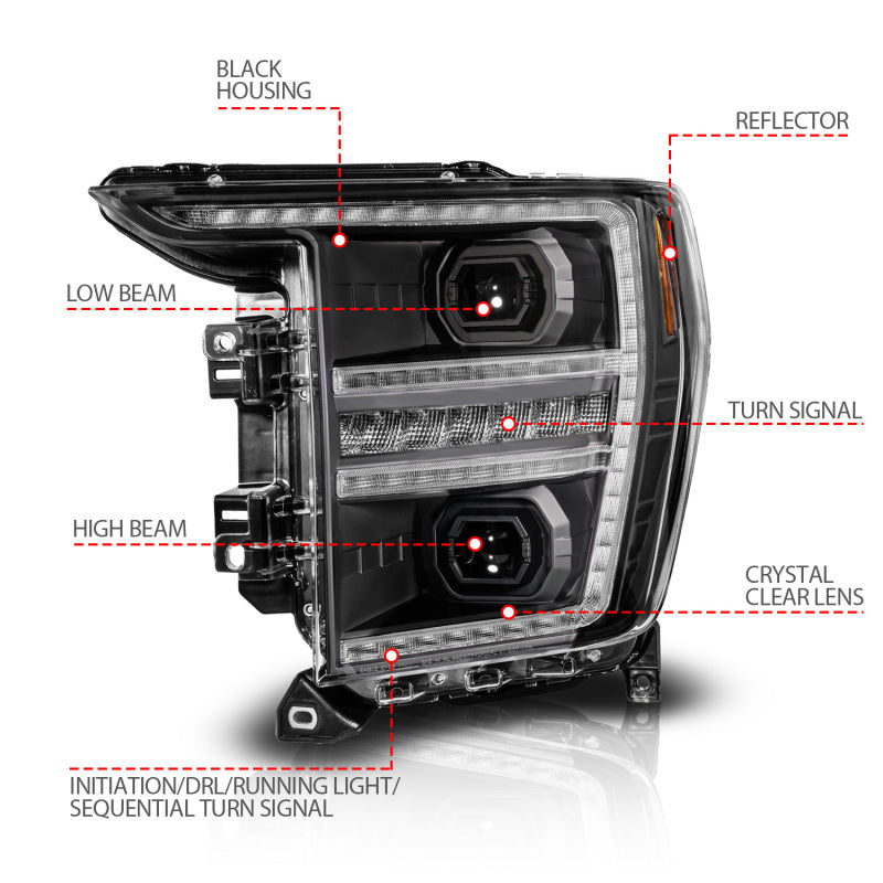 Load image into Gallery viewer, ANZO 21-23 Ford F150 LED Projector Headlight w/Switchback+Sequential - Black (Driver Side Only)
