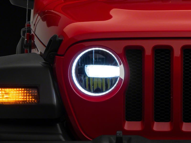 Load image into Gallery viewer, Raxiom 18-23 Jeep Wrangler JL Axial Series 9-In LED Headlights- Blk Housing (Clear Lens)
