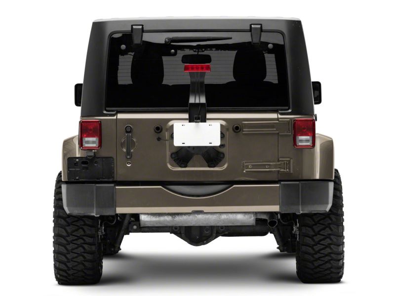 Load image into Gallery viewer, Raxiom 07-18 Jeep Wrangler JK Axial Series License Plate Bracket w/ LED Brake Light
