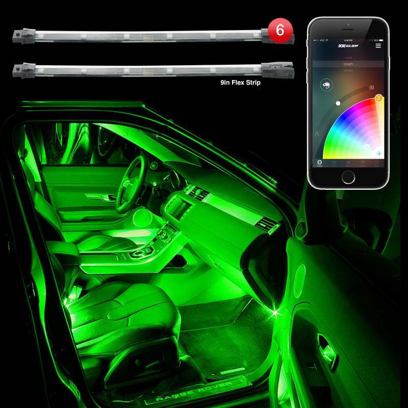 Load image into Gallery viewer, XK Glow Flex Strip Million Color XCHROME Smartphone App Controlled Undercar Kit 6x10In
