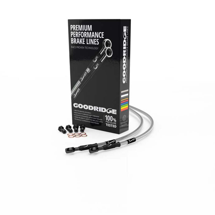 Goodridge 01-02 Suzuki GSXR1000K1-K2 Clear Rear SS Brake Lines w/Black Fittings