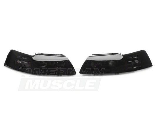 Raxiom 99-04 Ford Mustang Axial Series Projector Headlights- Black Housing (Smoked Lens)