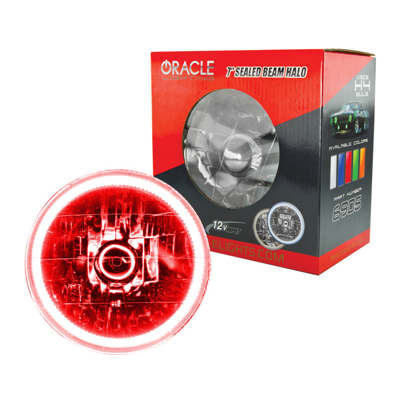 Load image into Gallery viewer, Oracle Pre-Installed Lights 7 IN. Sealed Beam - Red Halo SEE WARRANTY
