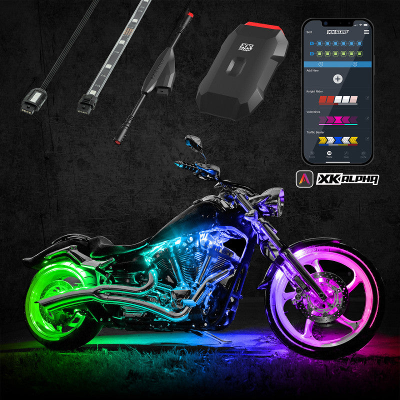 Load image into Gallery viewer, XK Glow Addressable LED Motorcycle Accent Light Kits Advanced XKalpha App Controlled
