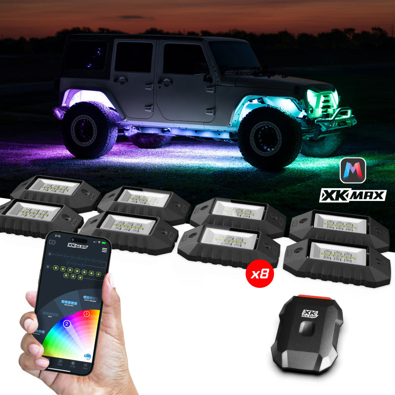 Load image into Gallery viewer, XK Glow RGBW 8pc Addressable LED Rock Light Kit

