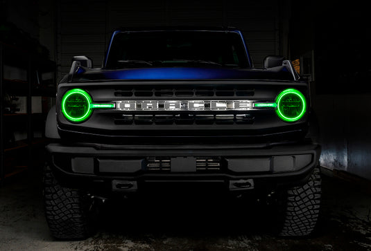 Oracle 21-22 Ford Bronco Headlight Halo Kit w/DRL Bar - Base Headlights -w/BC1 Controller