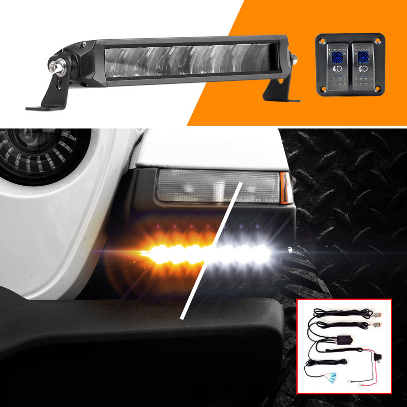 Load image into Gallery viewer, XK Glow Razor Light Bar Fog + Strobe Kit 10in
