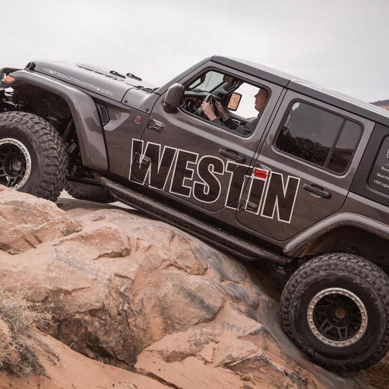 Load image into Gallery viewer, Westin/Snyper 2018+ Jeep Wrangler JL Unlimited 4DR Triple Tube Rock Rail Steps - Textured Black
