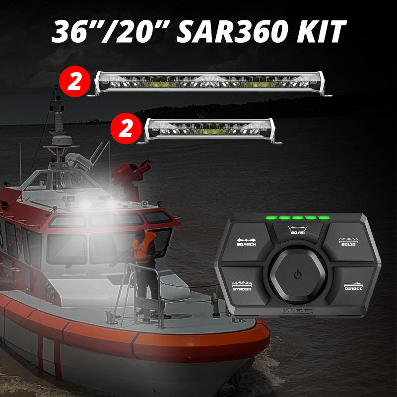 Load image into Gallery viewer, XK Glow SAR360 Light Bar Kit Emergency Search and Rescue Light System White (2)36In (2)20In
