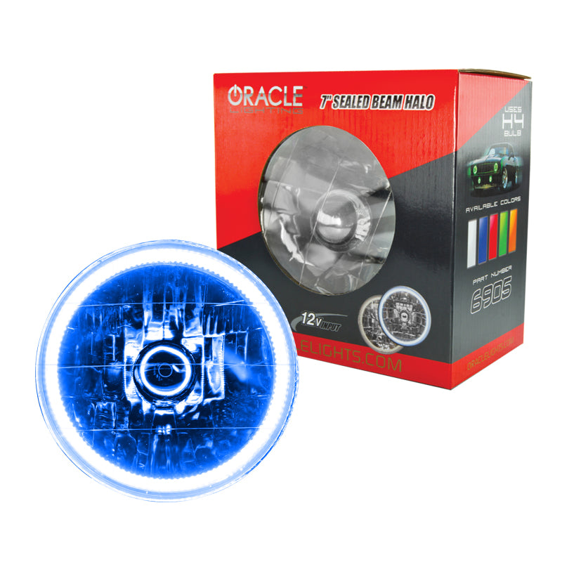 Load image into Gallery viewer, Oracle Pre-Installed Lights 7 IN. Sealed Beam - Blue Halo SEE WARRANTY
