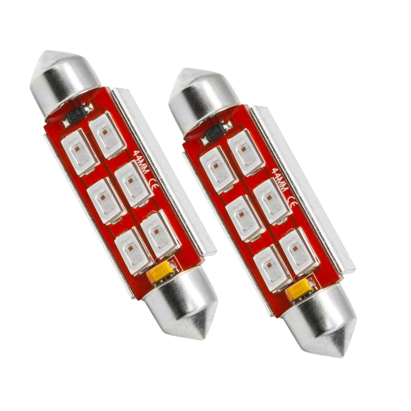 Load image into Gallery viewer, Oracle 44MM 6 LED 3-Chip Festoon Bulbs (Pair) - Red
