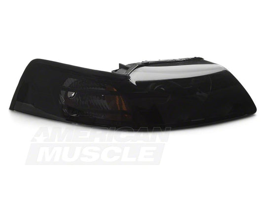 Raxiom 99-04 Ford Mustang Axial Series Projector Headlights- Black Housing (Smoked Lens)