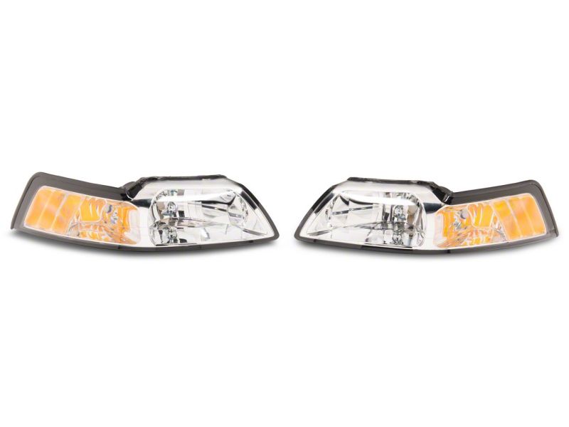 Load image into Gallery viewer, Raxiom 99-04 Ford Mustang Axial Series OEM Style Replacement Headlights- Chrome Housing (Clear Lens)
