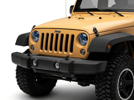 Raxiom 07-18 Jeep Wrangler JK 7-In LED Headlights- Blue Housing- Clear Lens