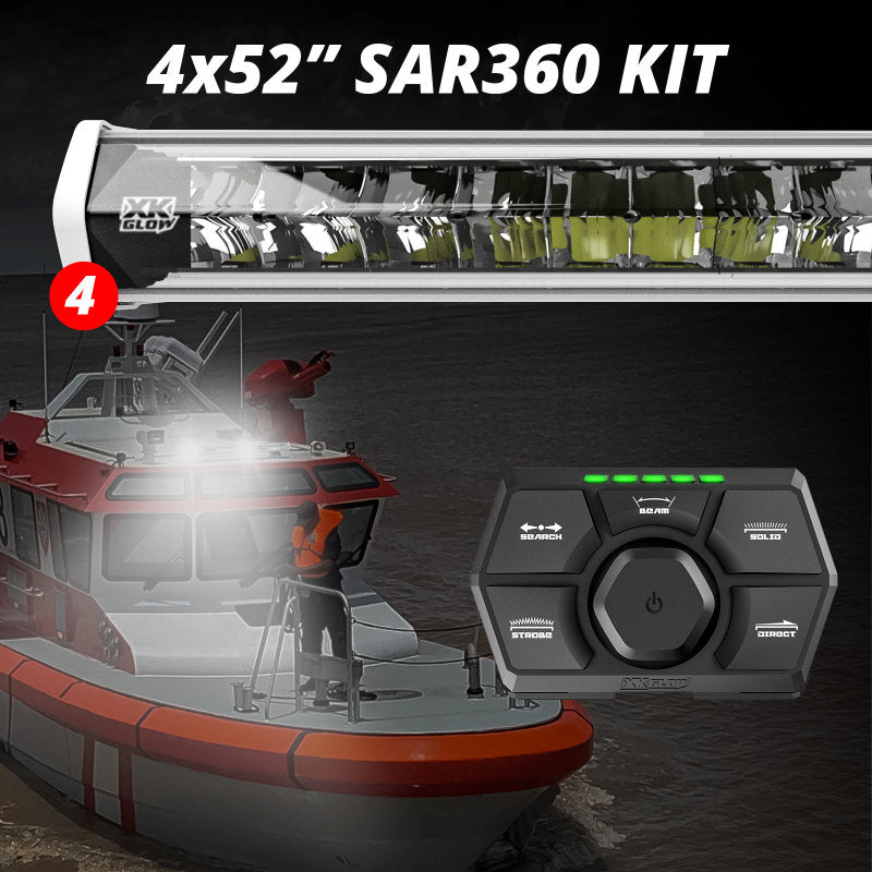 Load image into Gallery viewer, XK Glow SAR360 Light Bar Kit Emergency Search and Rescue Light System White (4) 52In
