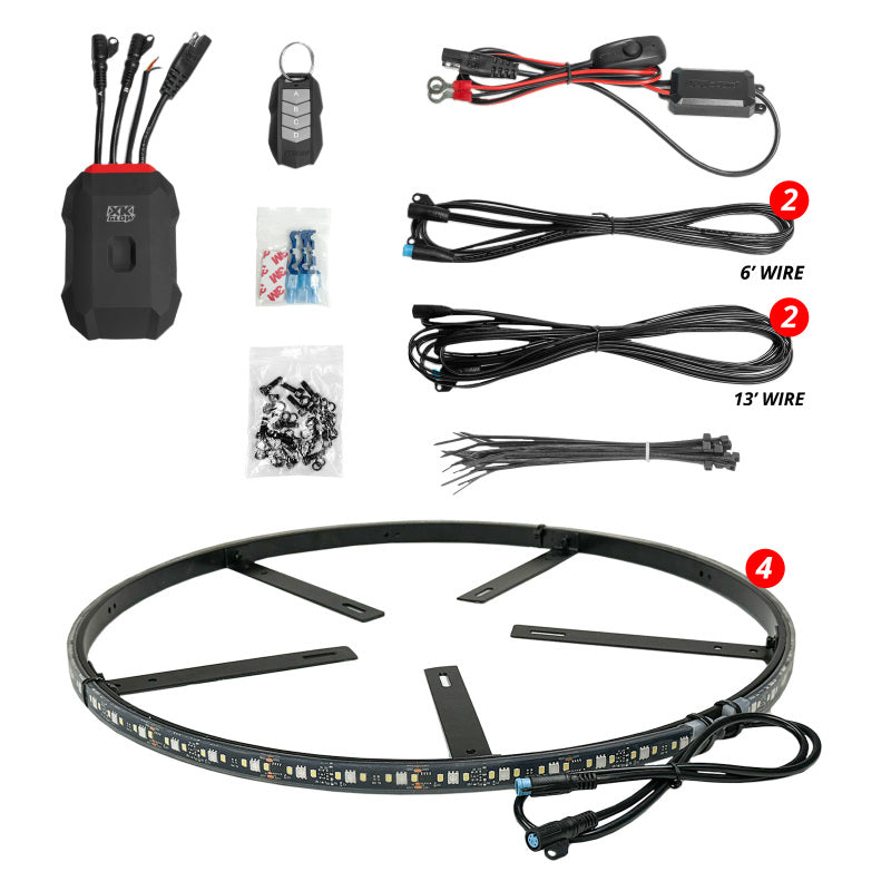Load image into Gallery viewer, XK Glow XKmax RGBW Wheel Ring Light Kit
