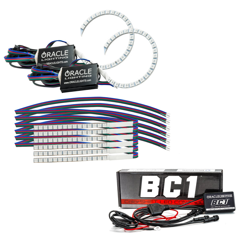 Load image into Gallery viewer, Oracle 18-21 Ford Mustang DRL Upgrade w/ Halo Kit - ColorSHIFT w/ BC1 Controller
