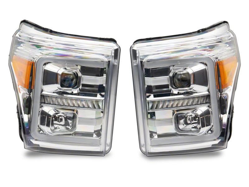 Load image into Gallery viewer, Raxiom 11-16 Ford F-250 Super Duty LED Projector Headlights - Chrome Housing (Clear Lens)
