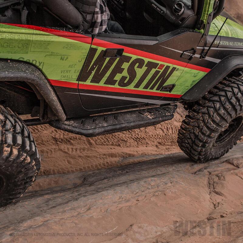 Load image into Gallery viewer, Westin/Snyper 07-17 Jeep Wrangler Triple Tube Rock Rail Steps - Textured Black
