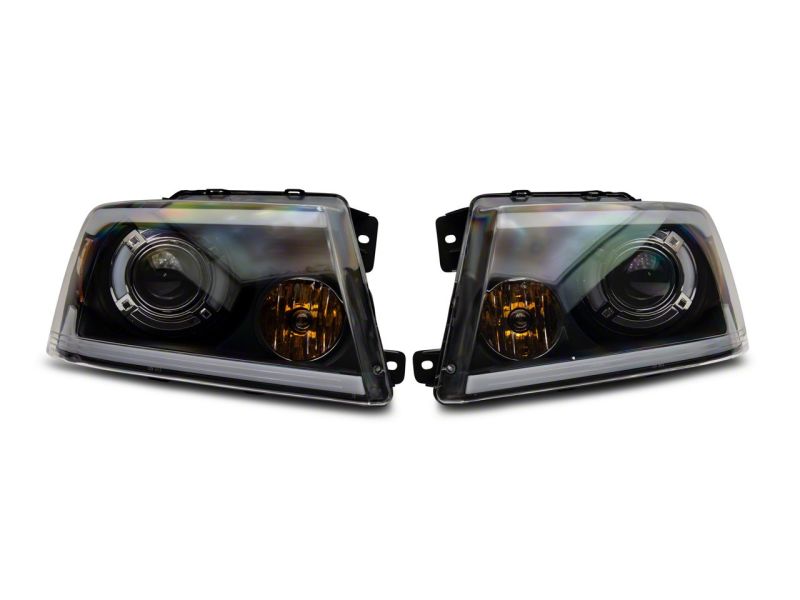 Load image into Gallery viewer, Raxiom 04-08 Ford F-150 Axial Series Projector Headlights w/ SEQL LED Bar- Blk Housing (Clear Lens)
