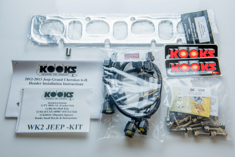 Load image into Gallery viewer, Kooks 2012+ WK2 Jeep/ Durango 6.4L 1-7/8in x 3in SS Long Tube Headers - Cat SS Conn Pipe
