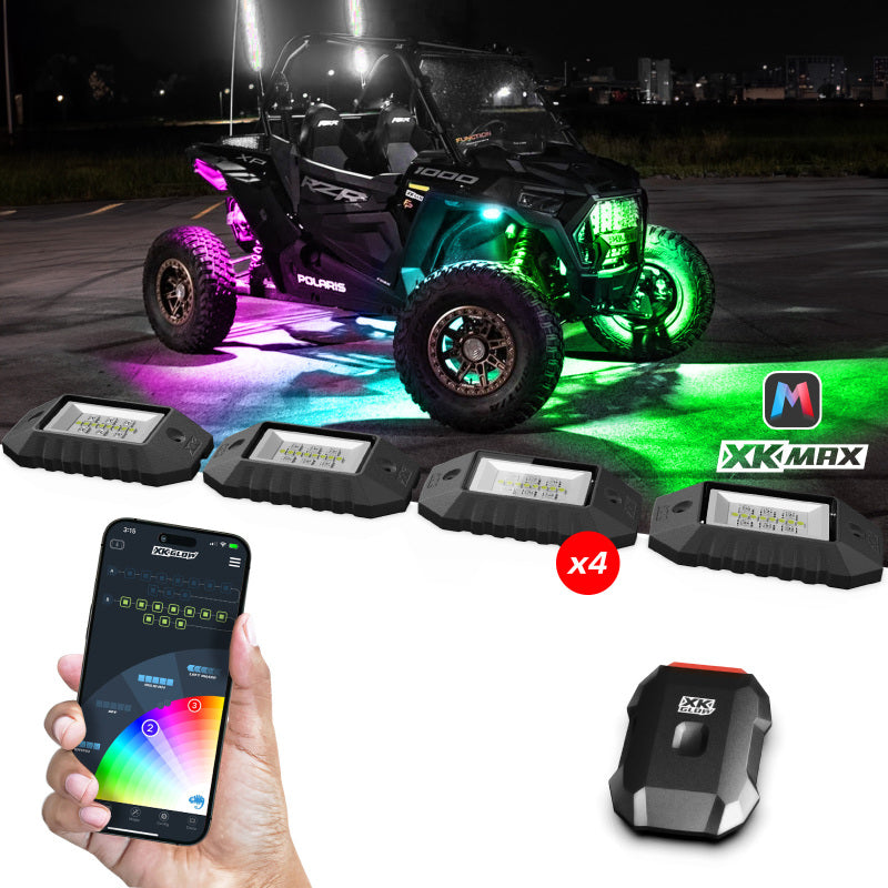 Load image into Gallery viewer, XK Glow RGBW 4pc Addressable LED Rock Light Kit
