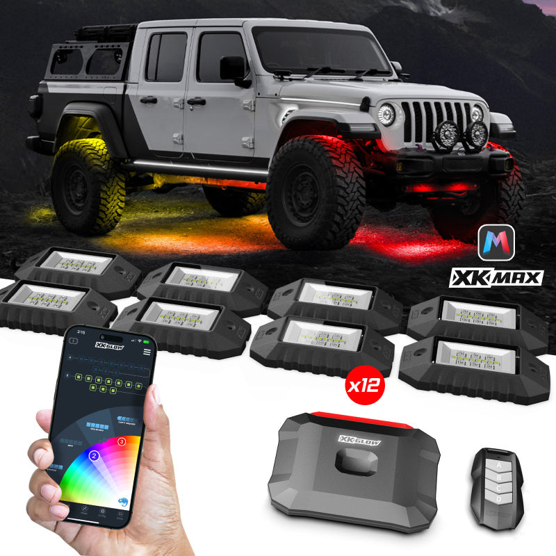 Load image into Gallery viewer, XK Glow RGBW 12pc Addressable LED Rock Light Kit
