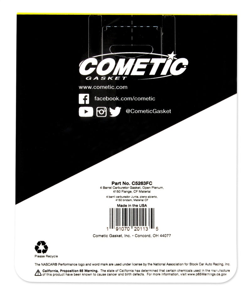 Load image into Gallery viewer, Cometic Holley 4 Barrel .060in Fiber Carburetor Gasket - Open Plenum
