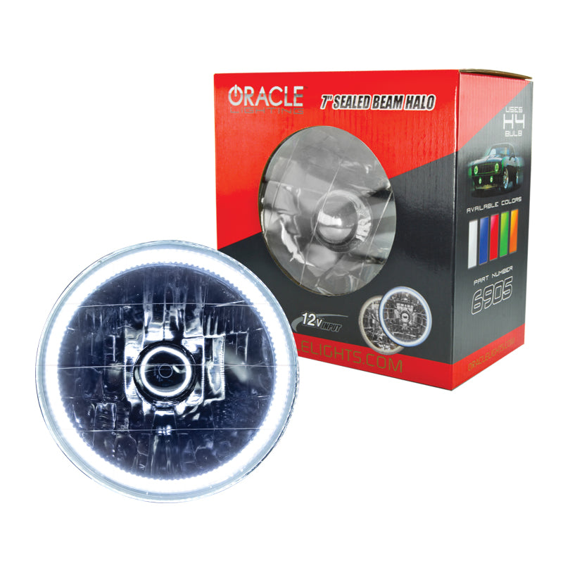 Load image into Gallery viewer, Oracle Pre-Installed Lights 7 IN. Sealed Beam - White Halo SEE WARRANTY
