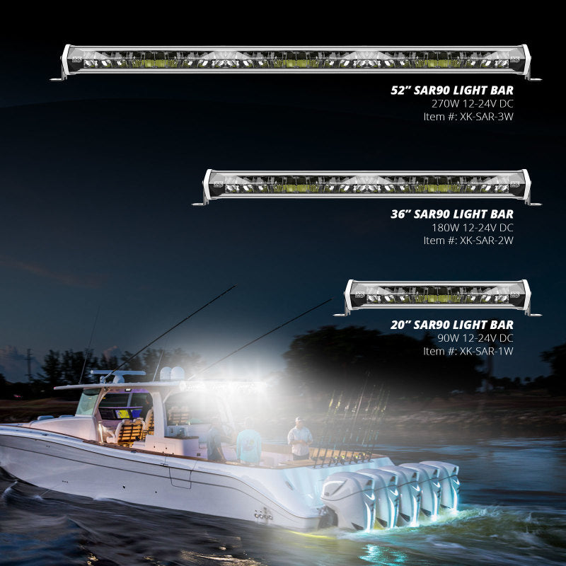 Load image into Gallery viewer, XK Glow SAR360 Light Bar Kit Emergency Search and Rescue Light System White (4) 52In
