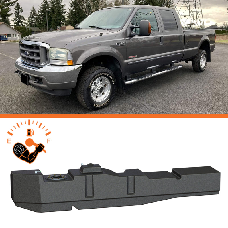Load image into Gallery viewer, Titan Fuel Tanks 99-07 Ford F-250/F-350 PowerStroke Crew Cab Long Bed 67 Gallon XXL Mid-Ship Tank
