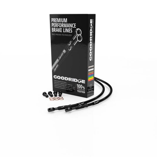 Goodridge 01-05 BMW R1150RT ABS Black Front SS Brake Lines w/Black Fittings