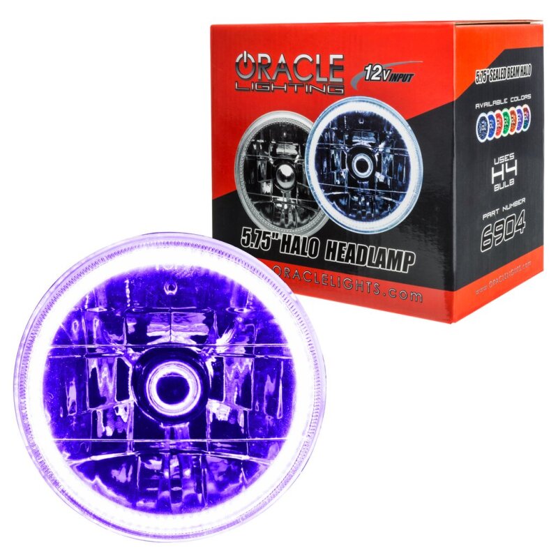 Load image into Gallery viewer, Oracle Pre-Installed Lights 5.75 IN. Sealed Beam - UV/Purple Halo SEE WARRANTY
