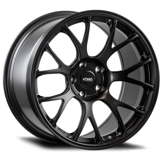 Konig Forged F1M 17X9 4X100 ET45 Satin Black Knurled Bead