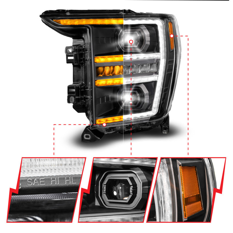 Load image into Gallery viewer, ANZO 21-23 Ford F150 LED Projector Headlight w/Switchback+Sequential - Black (Driver Side Only)
