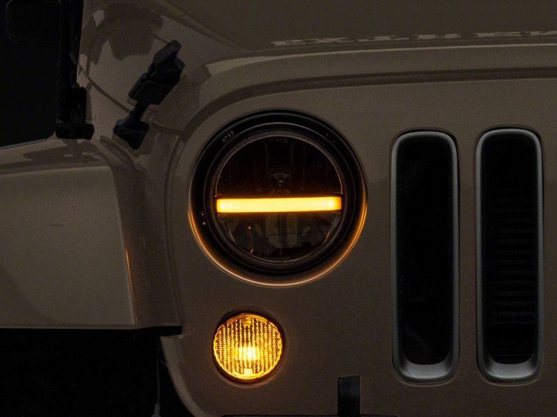 Load image into Gallery viewer, Raxiom 97-18 Jeep Wrangler TJ &amp; JK Axial 7-In LED Headlights w/ DRL - Blk Housing (Clear Lens)

