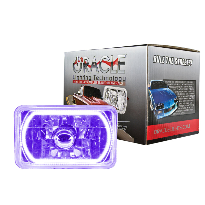 Load image into Gallery viewer, Oracle Pre-Installed Lights 4x6 IN. Sealed Beam - UV/Purple Halo SEE WARRANTY
