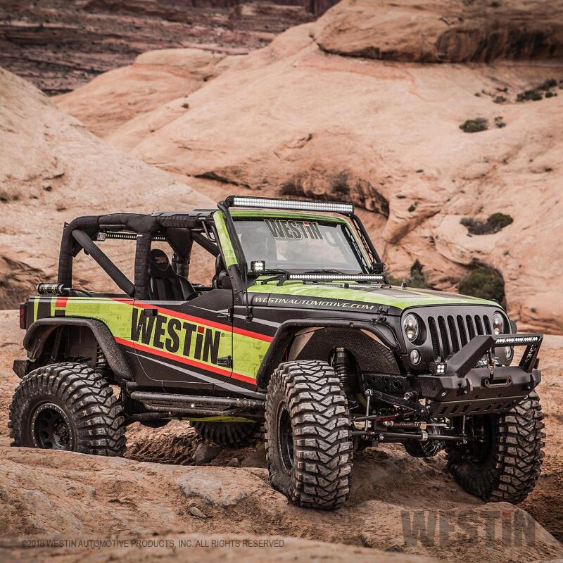 Load image into Gallery viewer, Westin/Snyper 07-17 Jeep Wrangler Triple Tube Rock Rail Steps - Textured Black
