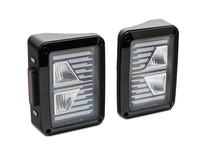 Load image into Gallery viewer, Raxiom 07-18 Jeep Wrangler JK Axial Series Vision LED Tail Lights- Blk Housing (Clear Lens)
