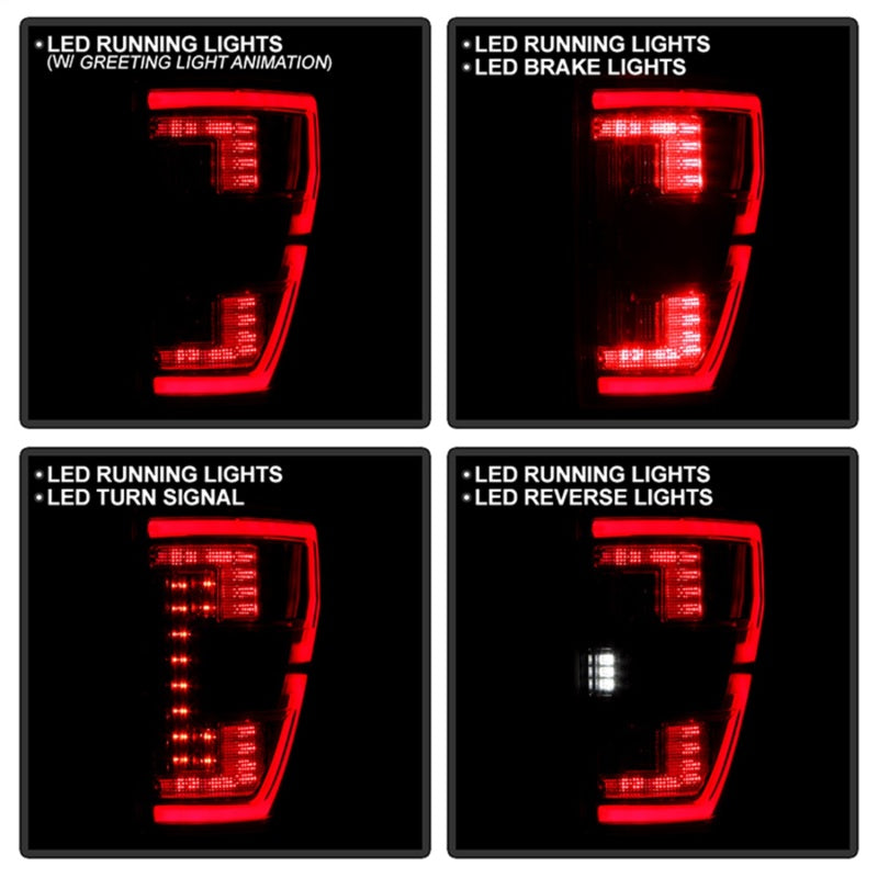 Load image into Gallery viewer, Spyder 21-23 Ford F150 (Halogen w/ Blind Spot) Full LED Tail Lights - Black (ALT-YD-FF15021HALBS-BK)
