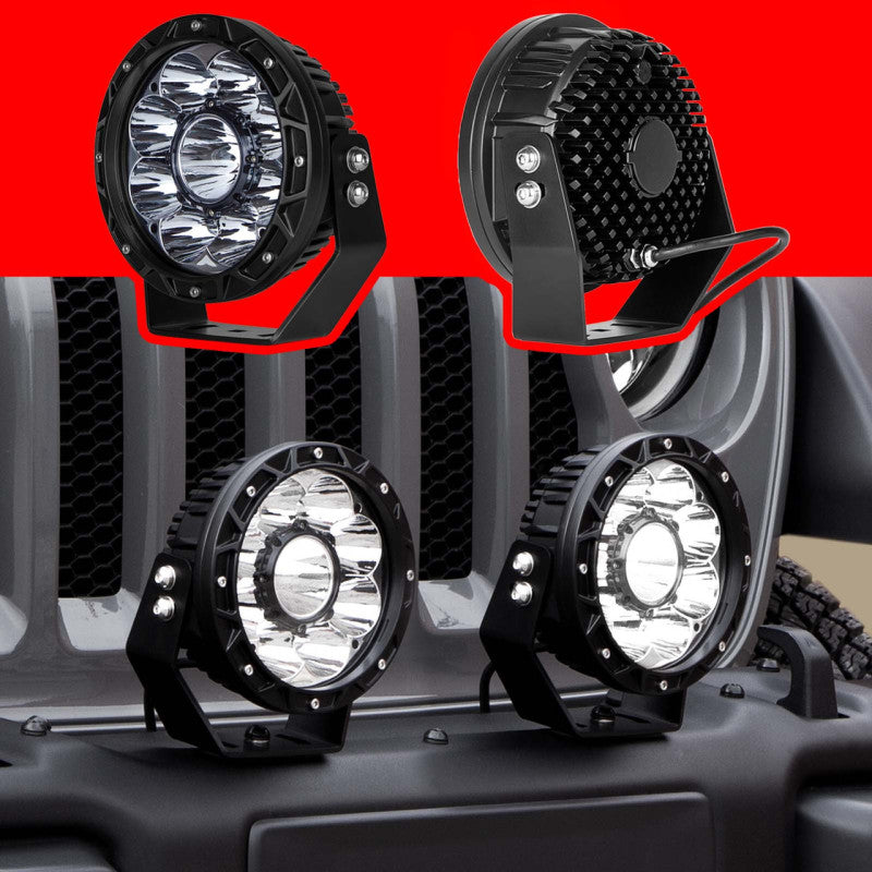 Load image into Gallery viewer, XK Glow Combo Beam Offroad Round Work Light Kit 2pc 7in 44W
