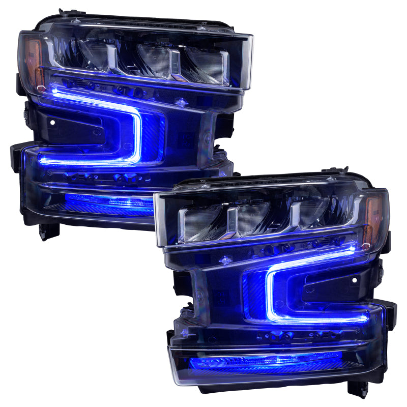 Load image into Gallery viewer, Oracle 19-21 Chevy Silverado 1500 RGB+W Headlight DRL Upgrade Kit - ColorSHIFT 2
