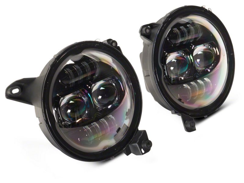 Load image into Gallery viewer, Raxiom 18-23 Jeep Wrangler JL Axial Series 9-In Angel Eye LED Headlights- Blk Housing (Clear Lens)
